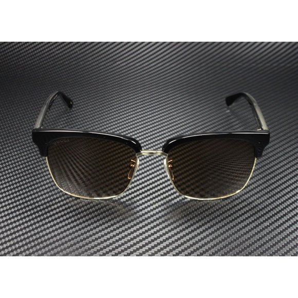 Gucci Rectangular Brown Black Mens Sunglasses - Picture 2 of 5